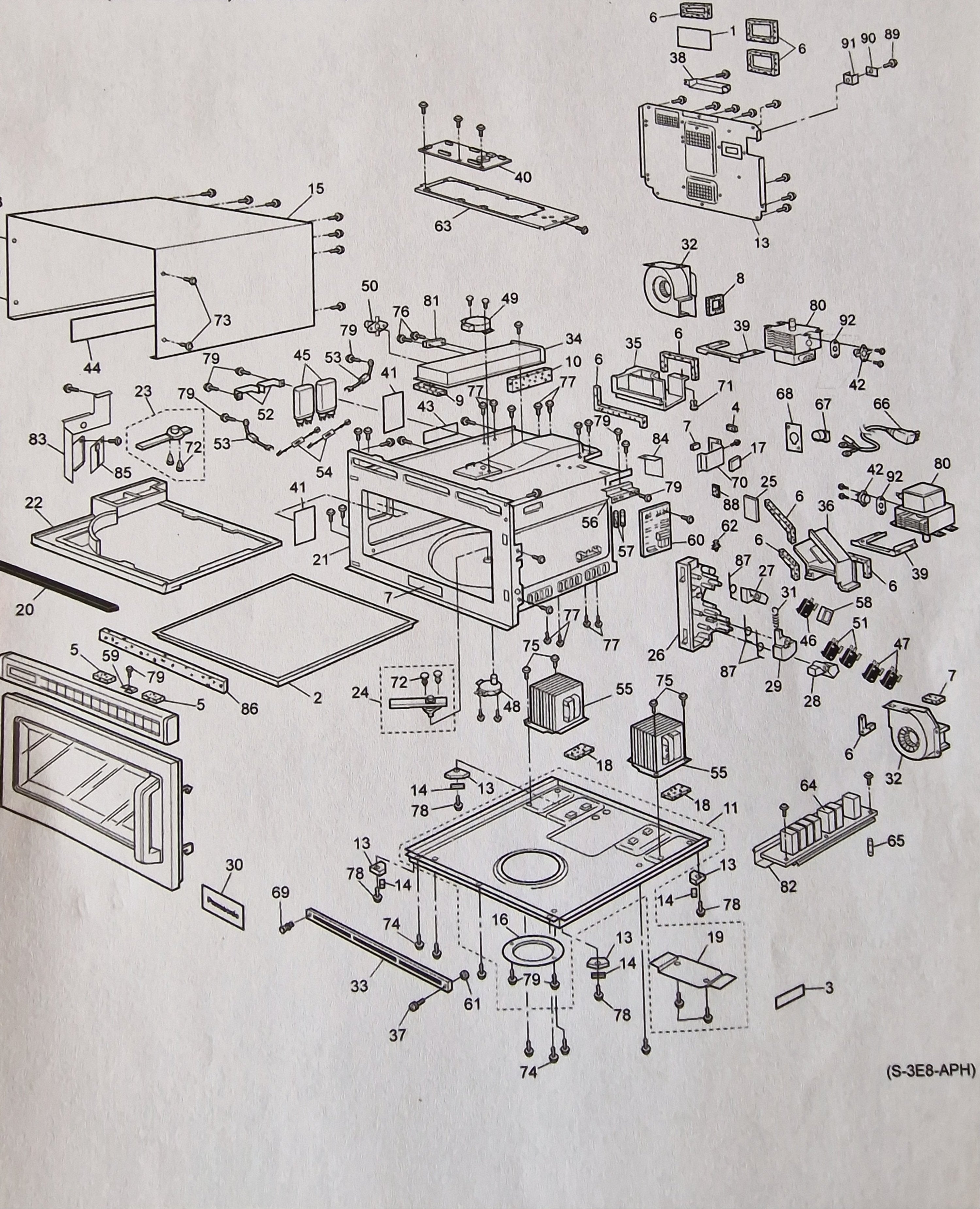 Panasonic NE-1843, Panasonic NE-1853 plastic lamp cover - KIT14