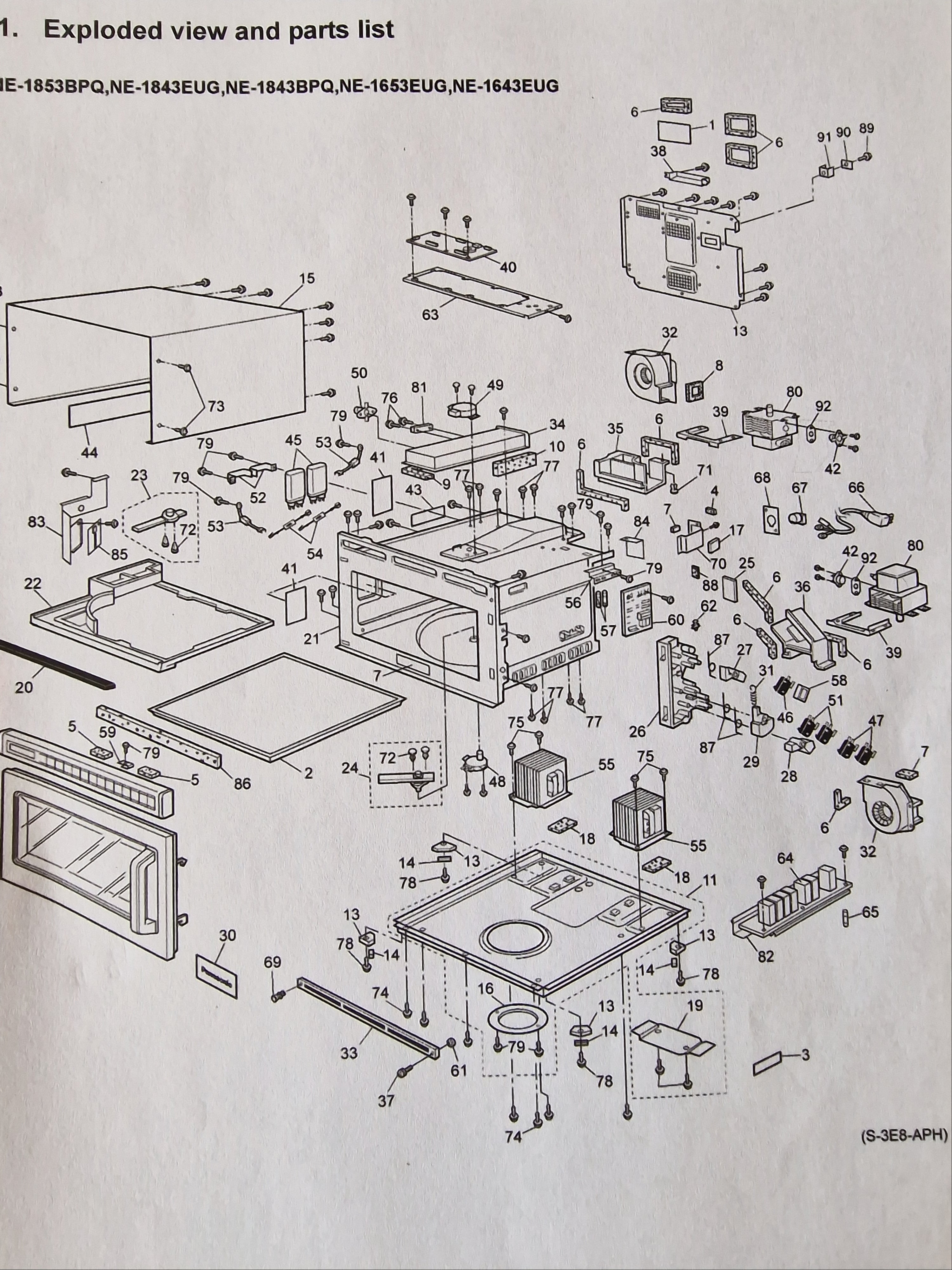 Panasonic NE-1846, Panasonic NE-1856 plastic lamp cover MSC.KIT14