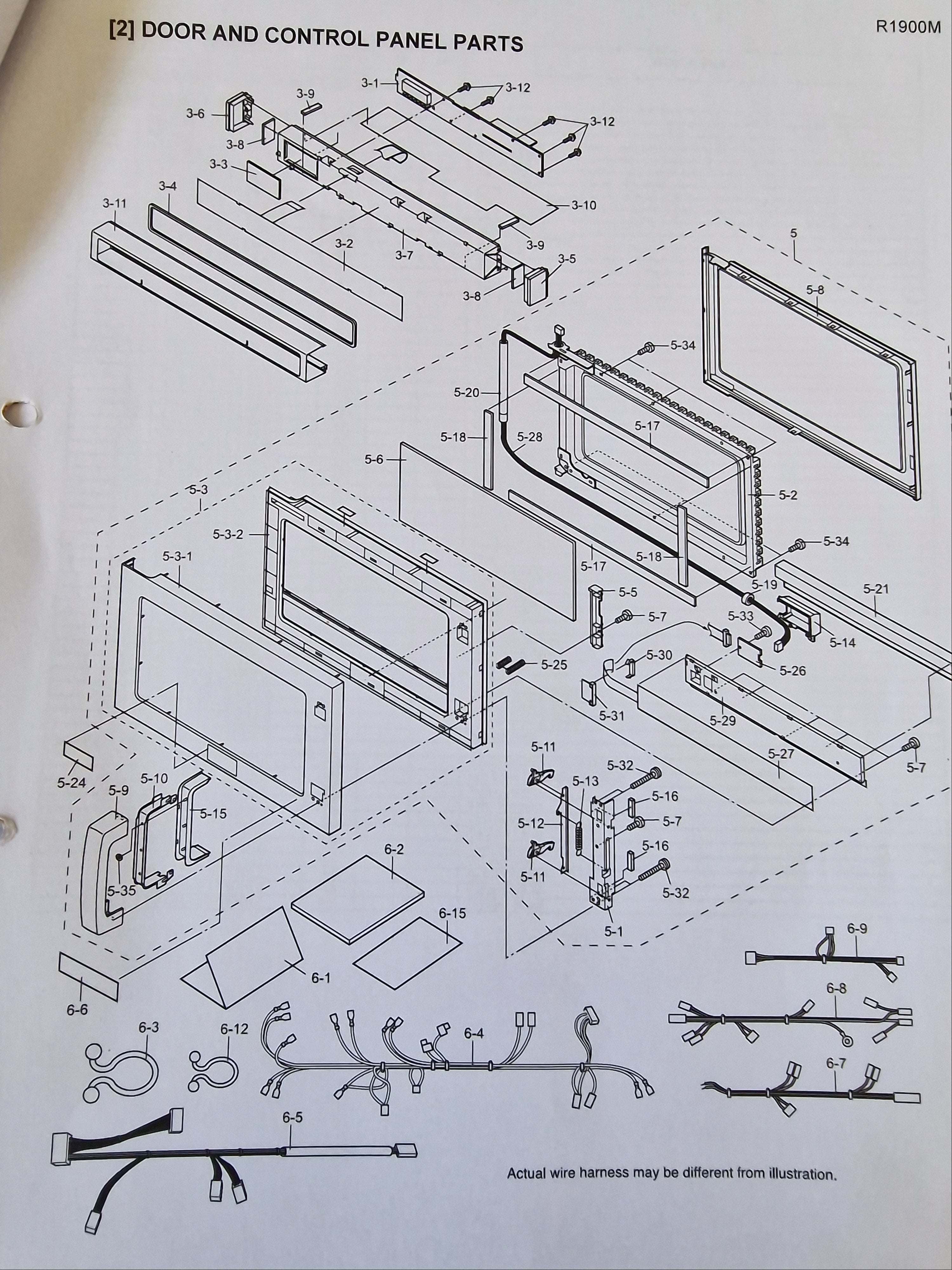 Sharp R1900M microwave oven  Main control circuit board (PCB)- DPWB-A665DRKZ1