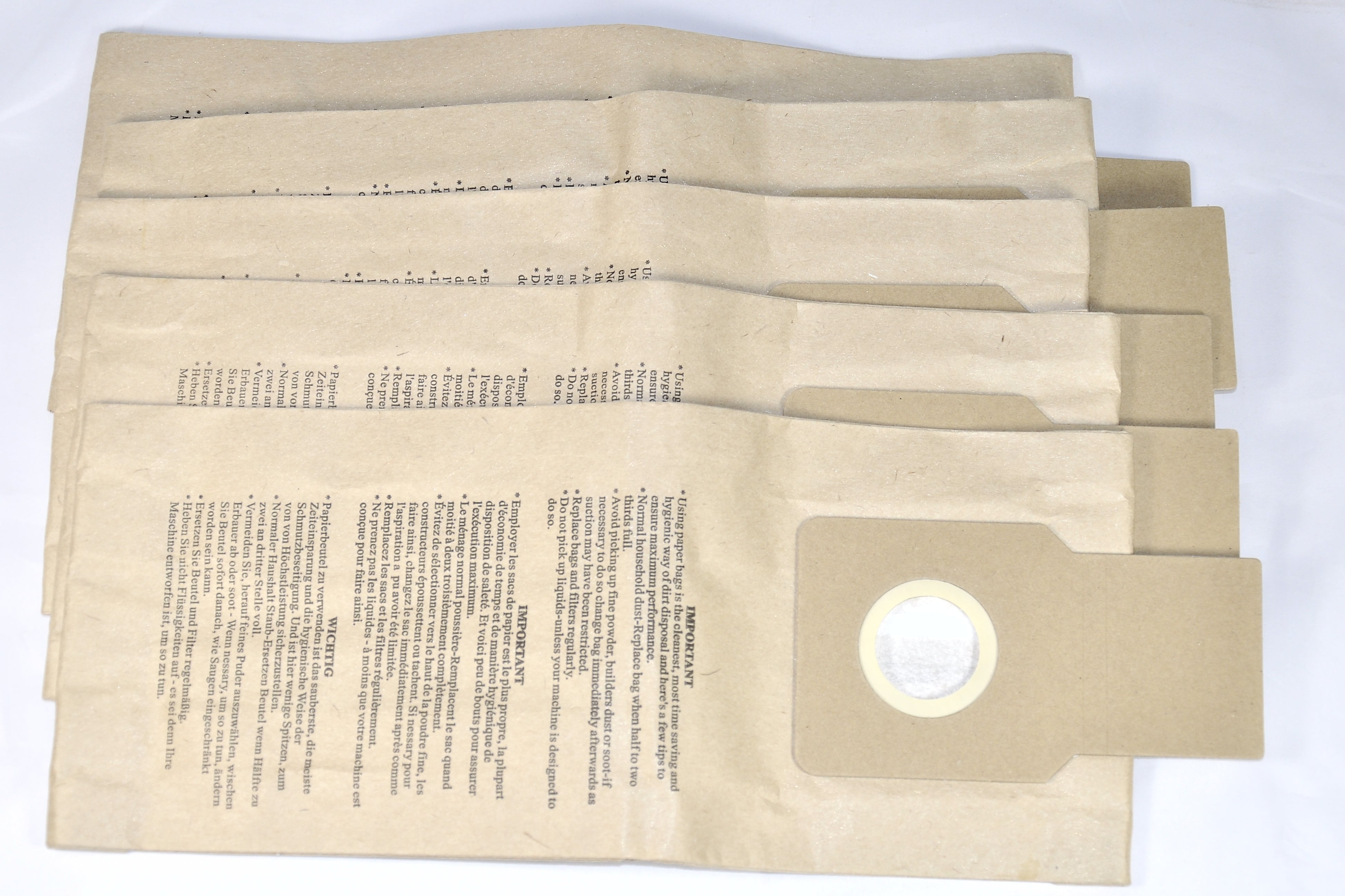 Panasonic upright vacuum cleaner dust bags (pack of 5) - BAG60 pattern part