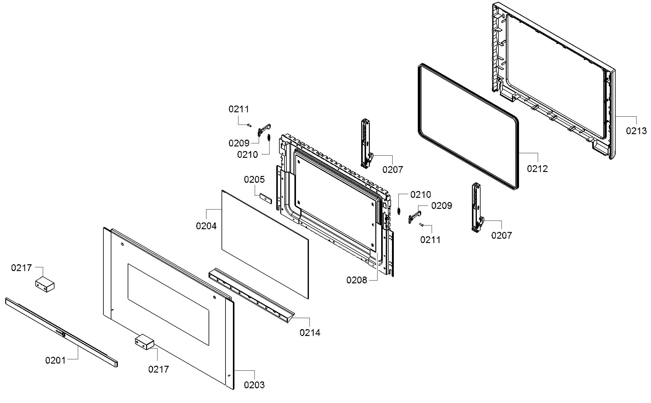 Door Hook (latch) left or right for some Bosch & Neff microwaves with drop down door - 12013246