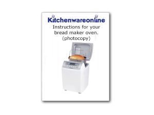 Panasonic SD-254 Photocopy Instruction book and recipes